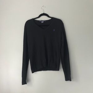 Black Merino Wool Ralph Lauren Sport Sweater